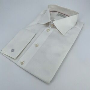 Eton Dress Shirt Mens 2XL 18 - 46 White Long Sleeve Slim Fit Collared Button Up